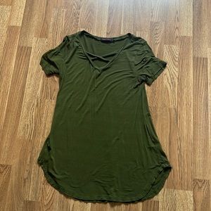 Crazy Train Olive cross cross Tshirt